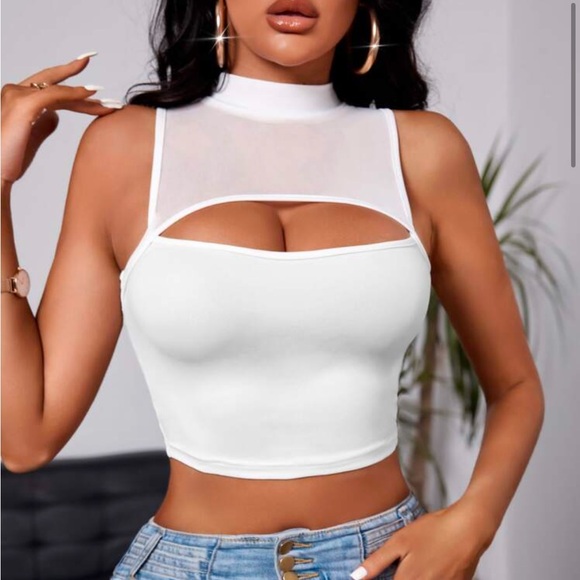 NWT Shein tank top with mesh detail - Picture 2 of 7